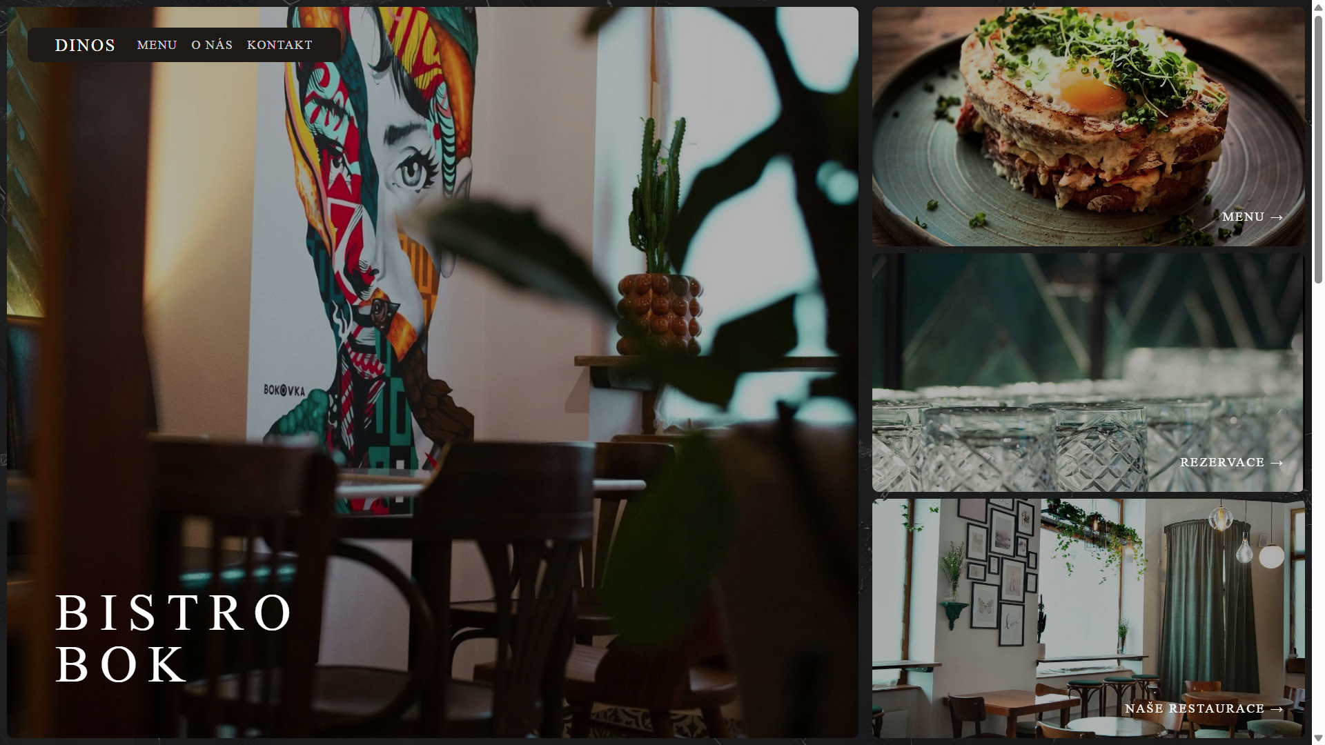 Ukázka webu Restaurace Dinos